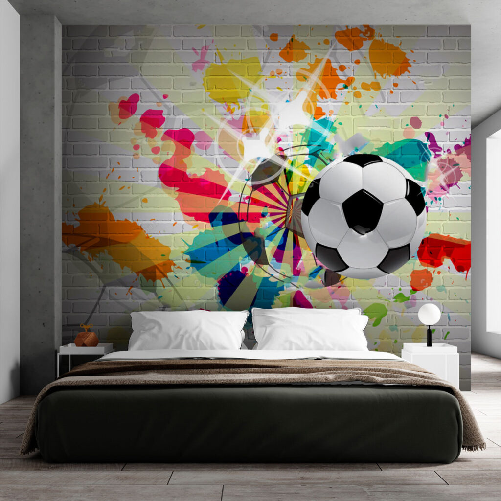 Pallone tra spruzzi colorati — ambiente 3