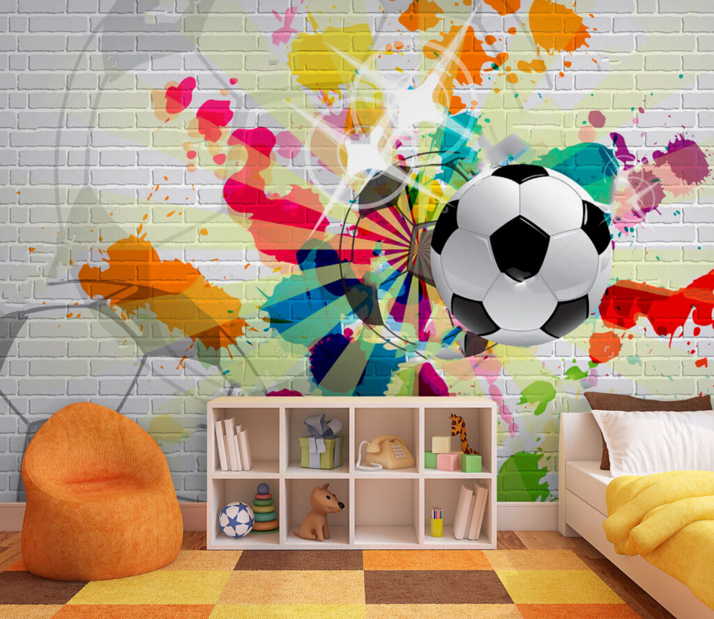 Pallone tra spruzzi colorati — ambiente 1