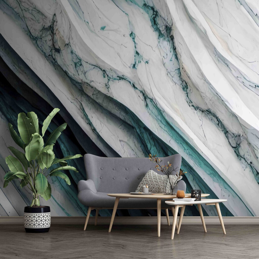 Venature turchesi in diagonale — ambiente 2