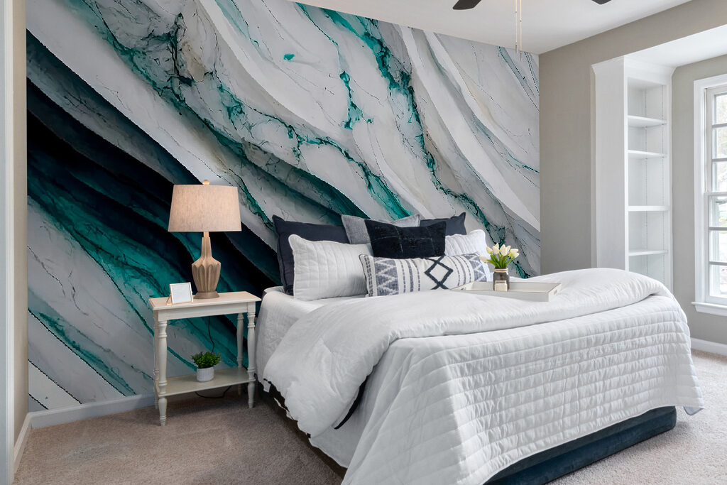 Venature turchesi in diagonale — ambiente 4