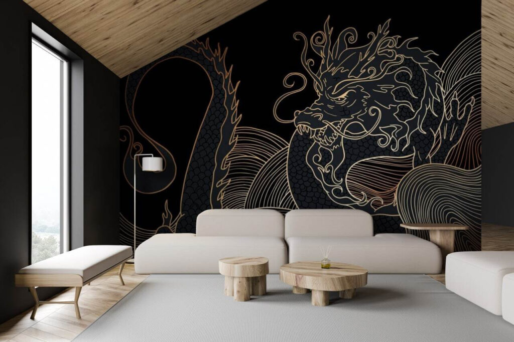 Drago in linee d’oro — ambiente 2