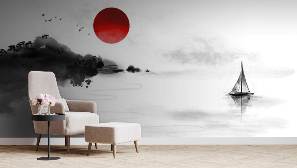Veliero e sole rosso — ambiente 1