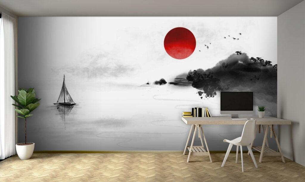 Veliero e sole rosso — ambiente 3