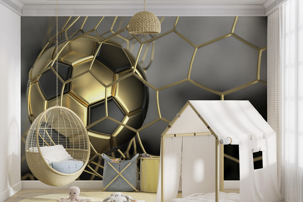 Pallone dorato in movimento — ambiente 4