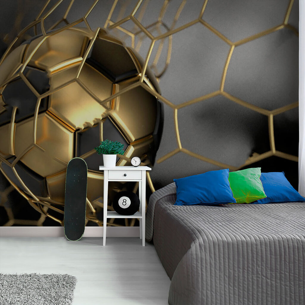 Pallone dorato in movimento — ambiente 5