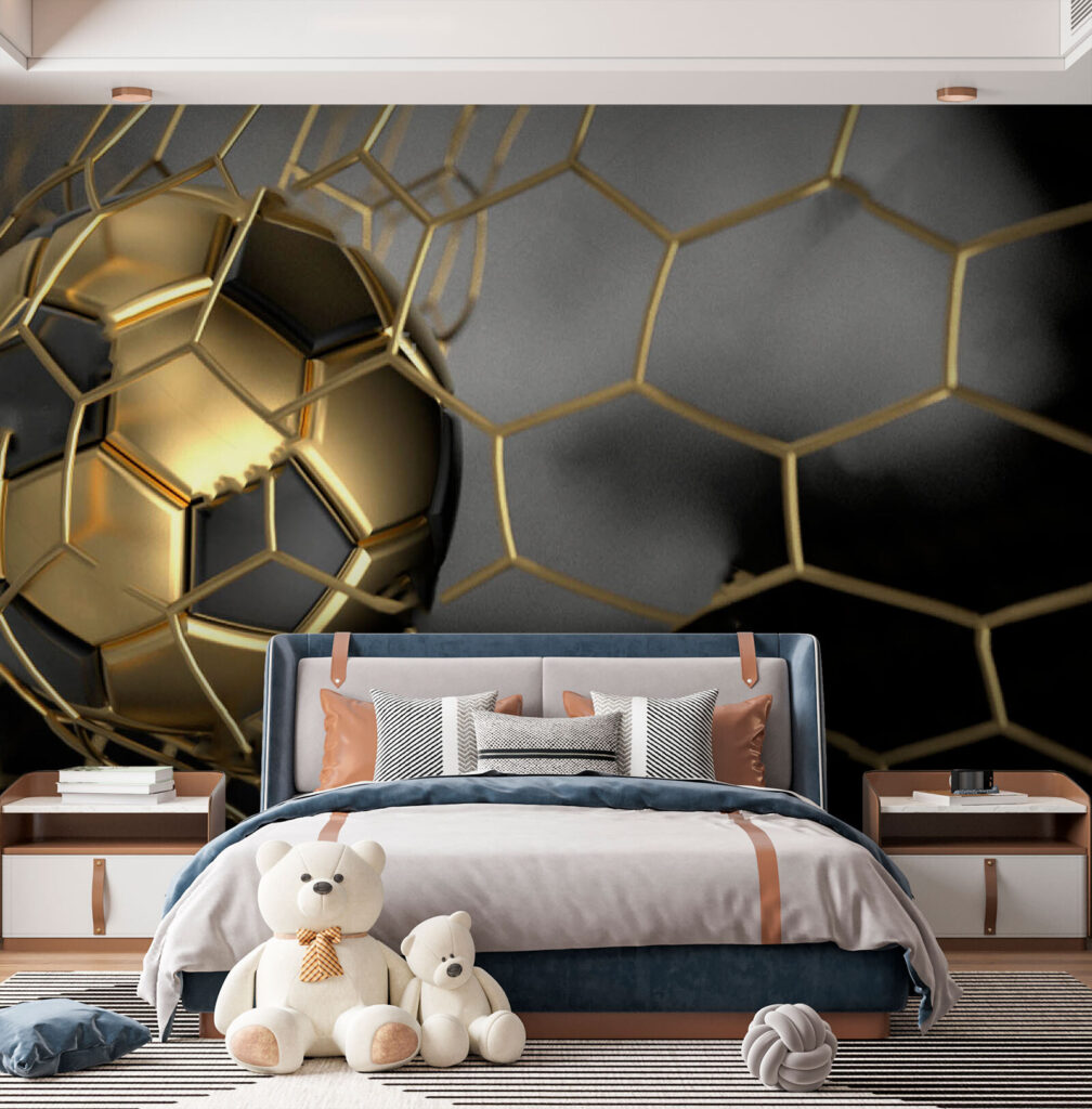 Pallone dorato in movimento — ambiente 2