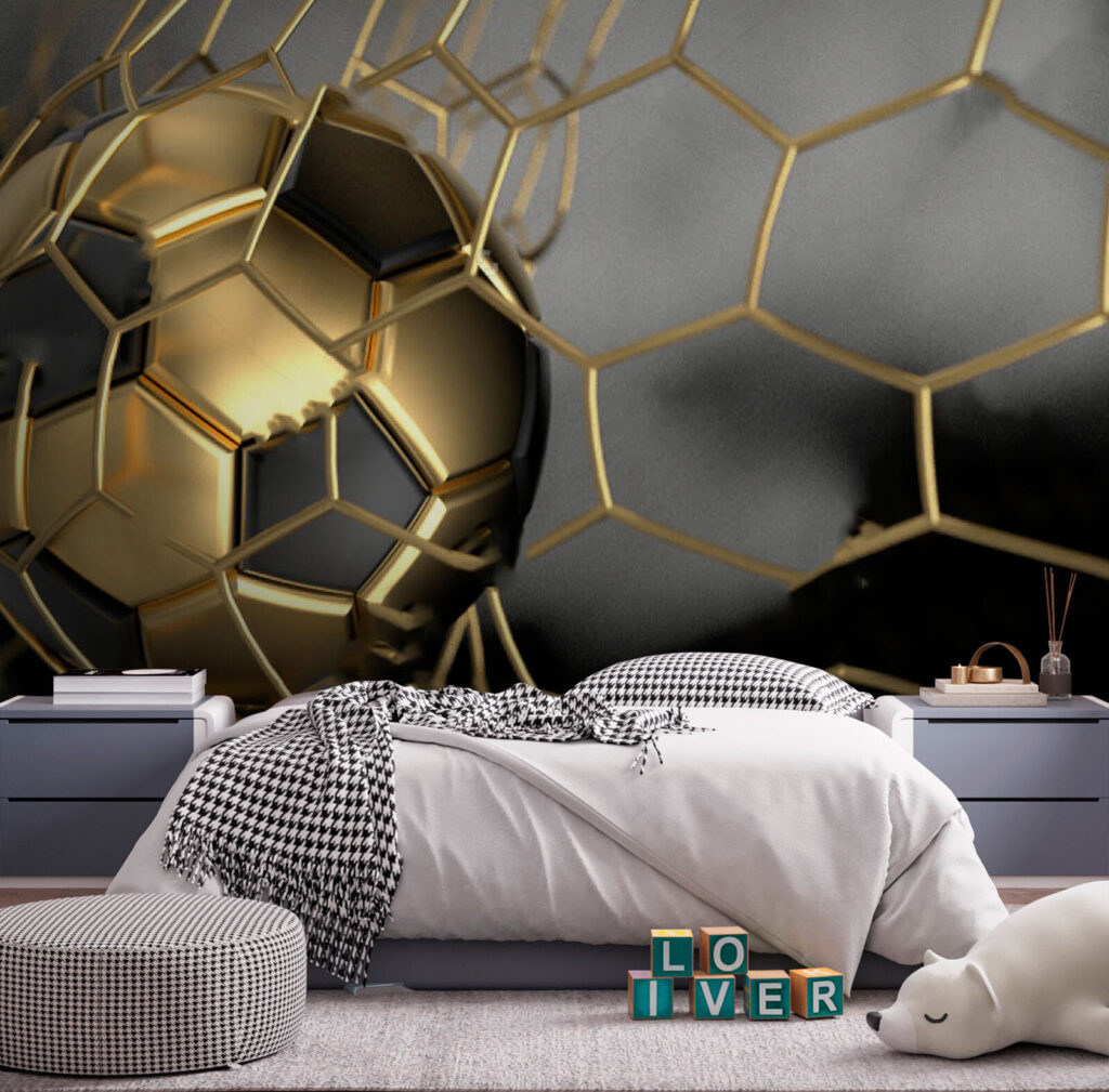 Pallone dorato in movimento — ambiente 3