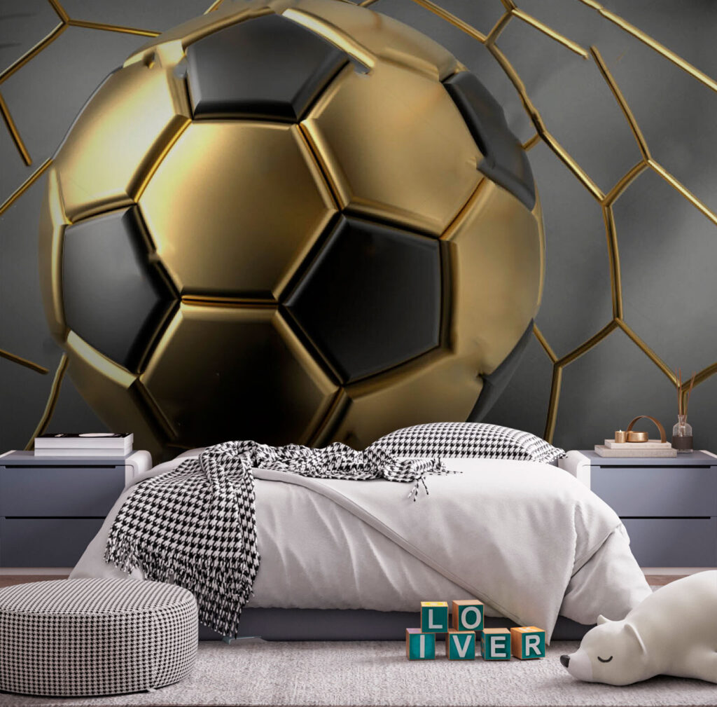 Pallone dorato su rete — ambiente 2