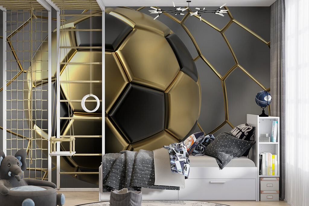 Pallone dorato su rete — ambiente 4