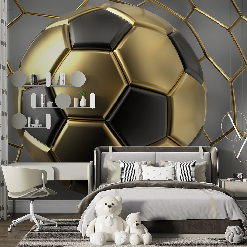 Pallone dorato su rete — ambiente 5