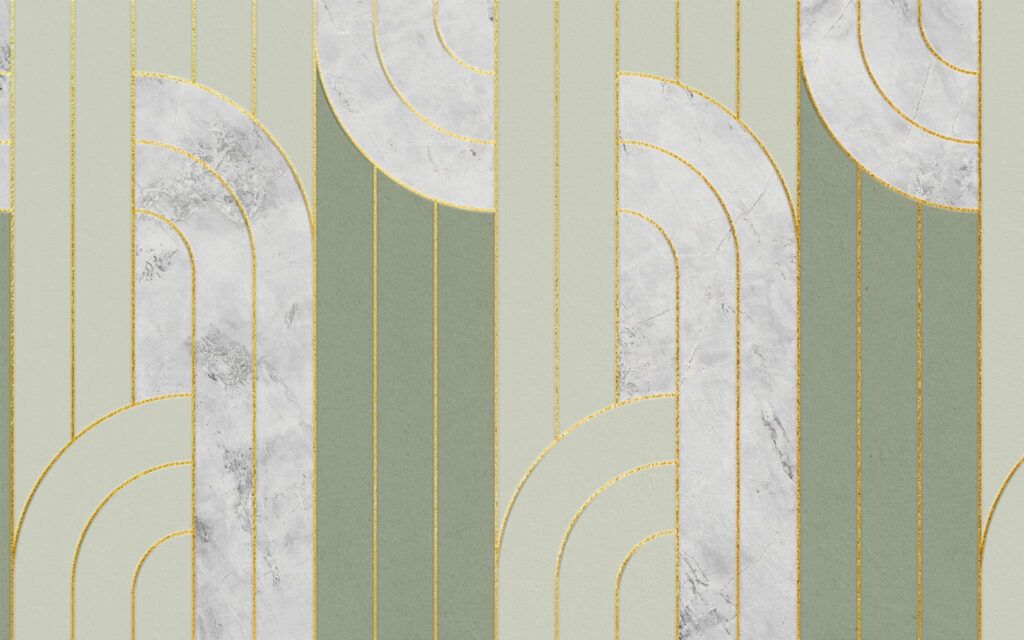 Archi dorati su grigio — design completo