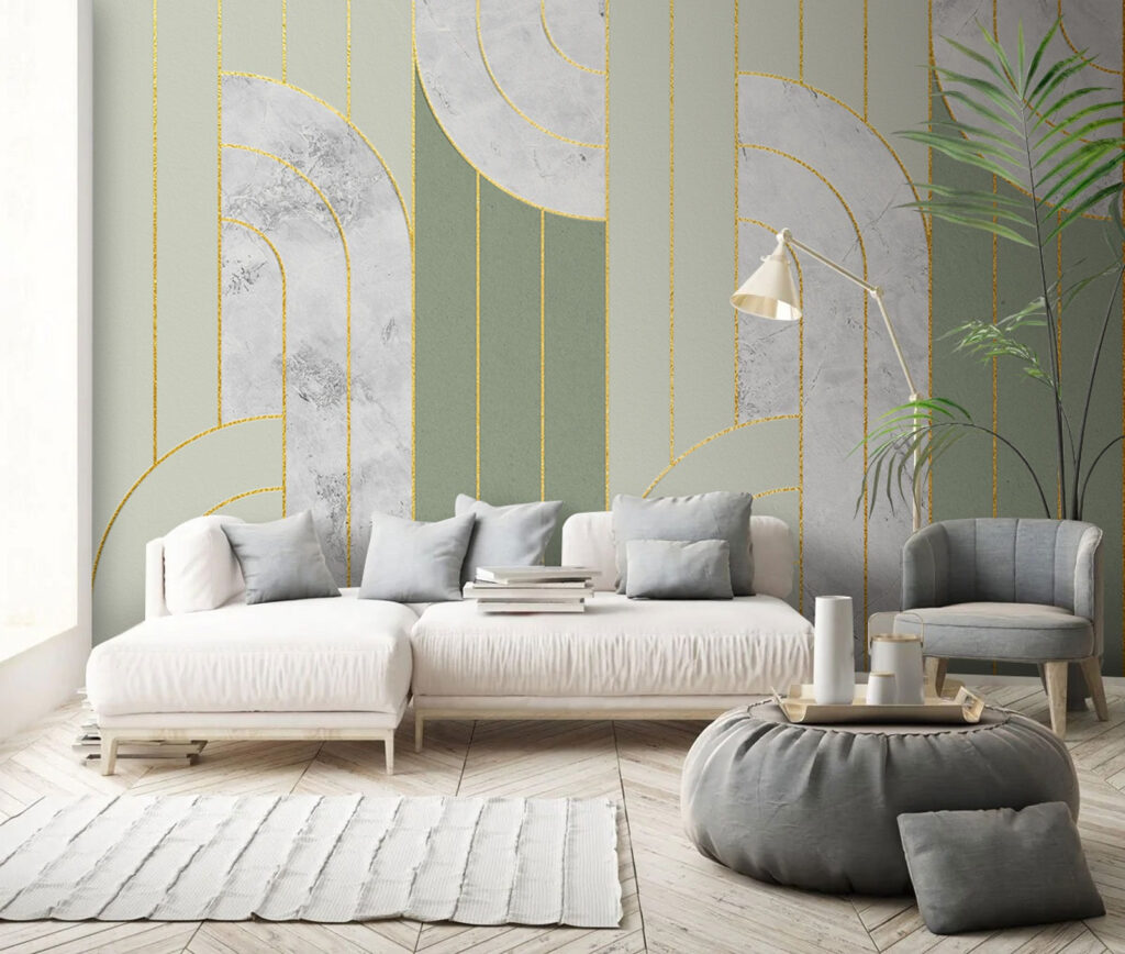 Archi dorati su grigio — ambiente 1