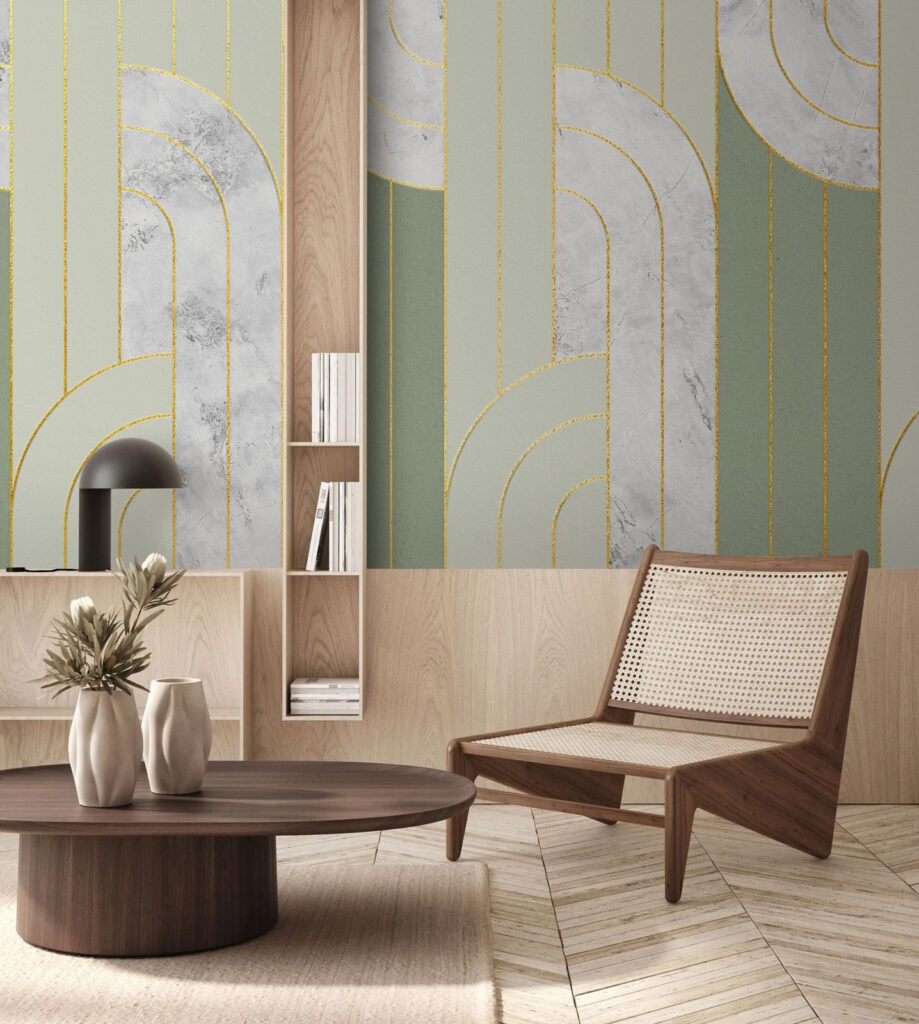 Archi dorati su grigio — ambiente 3