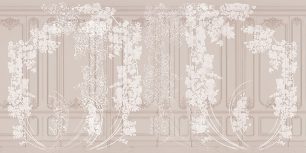 Festoni di fiori bianchi — design completo