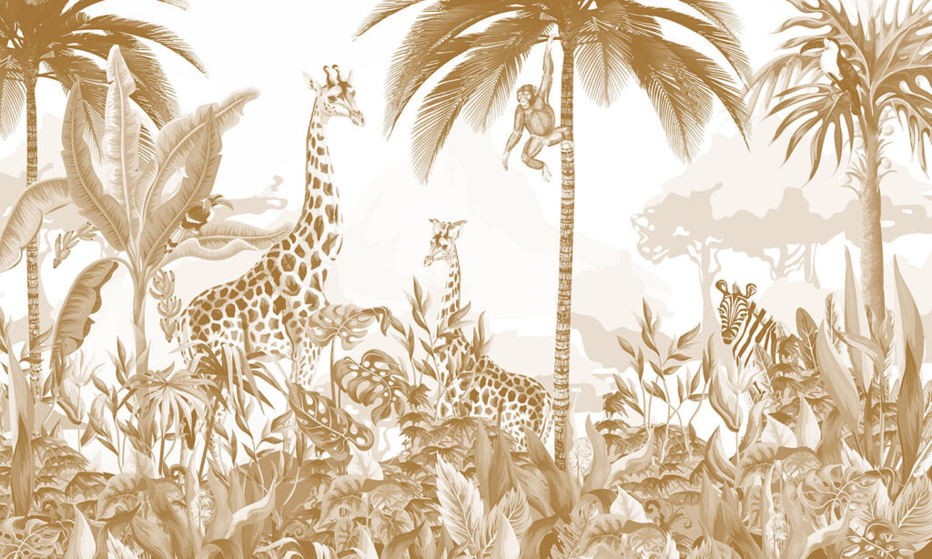 Giraffe in verde dorato — design completo