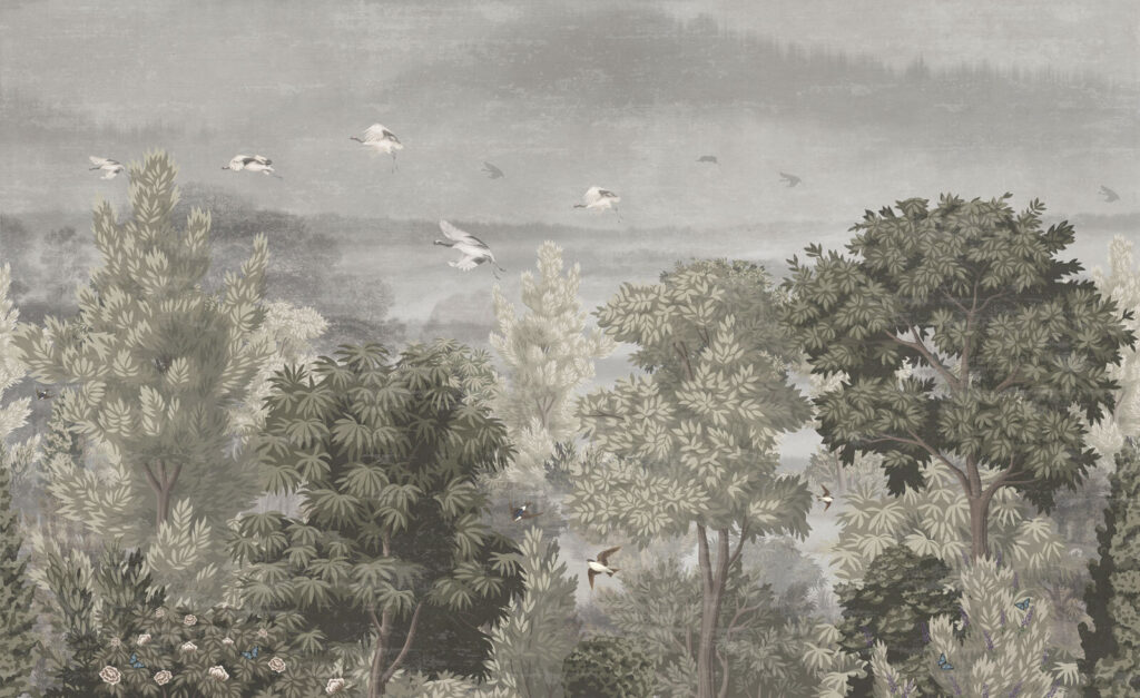 Uccelli sopra il bosco — design completo
