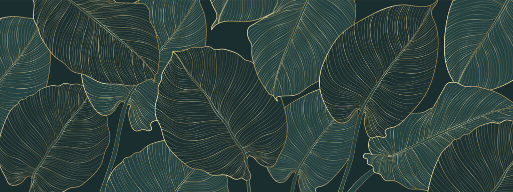 Nervature dorate su verde — design completo