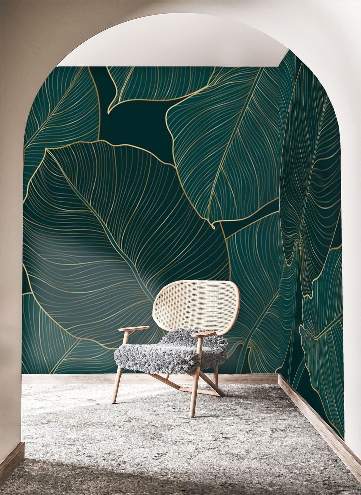 Nervature dorate su verde — ambiente 2