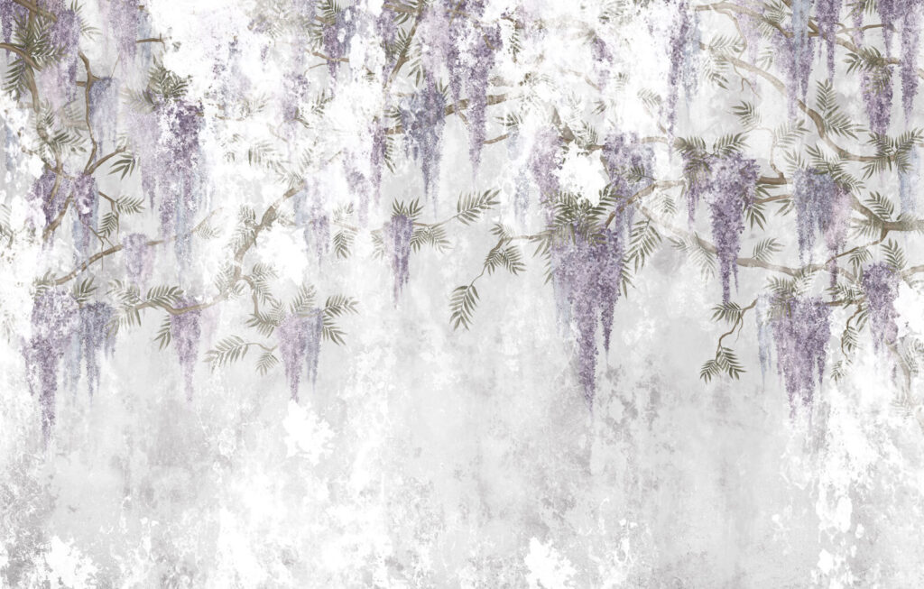 Fiori viola su fondo — design completo