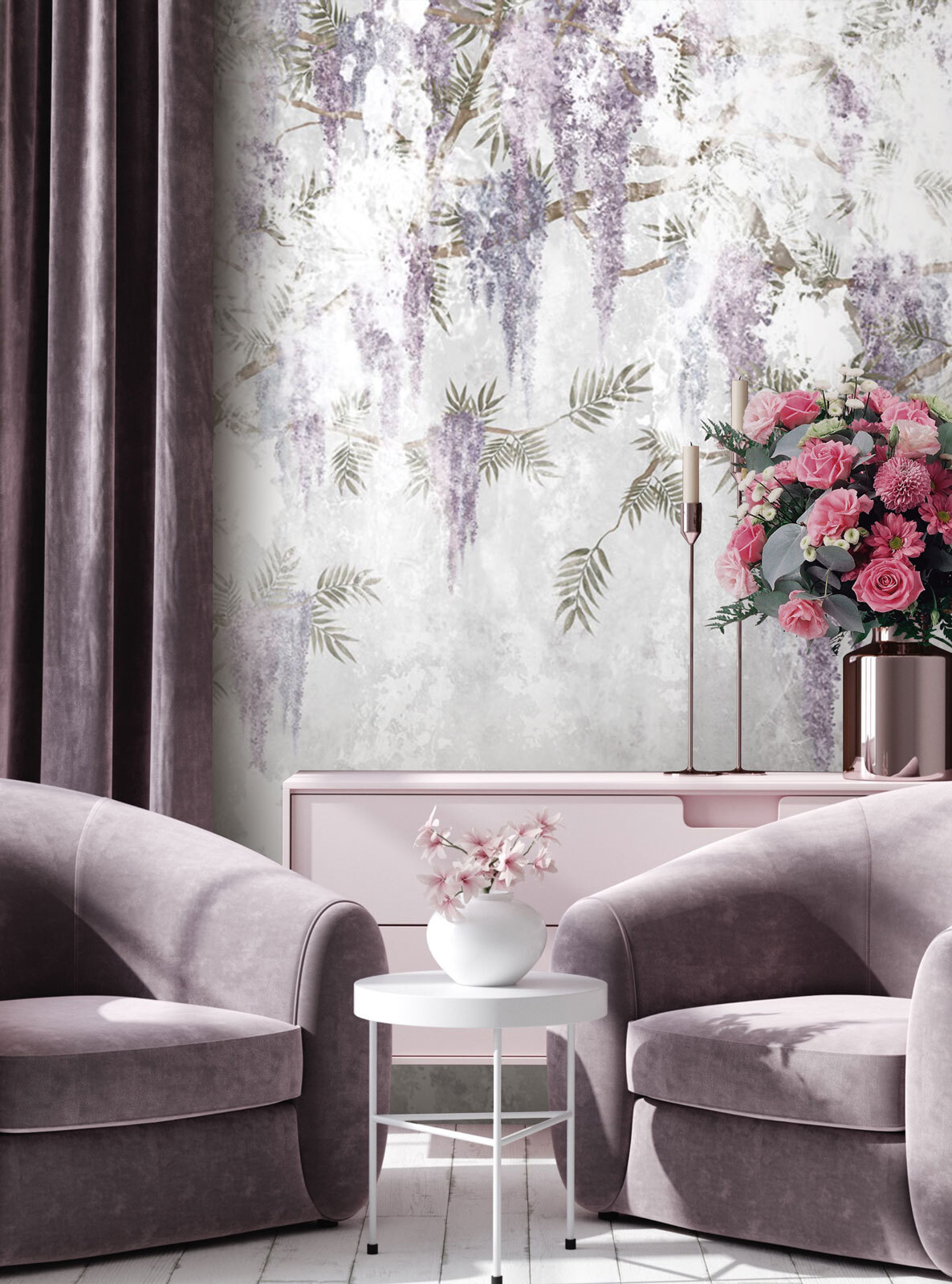 Fiori viola su fondo — ambiente 3