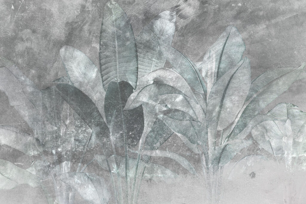 Foglie tropicali nella nebbia — design completo