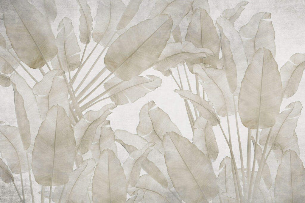 Foglie tropicali color sabbia — design completo
