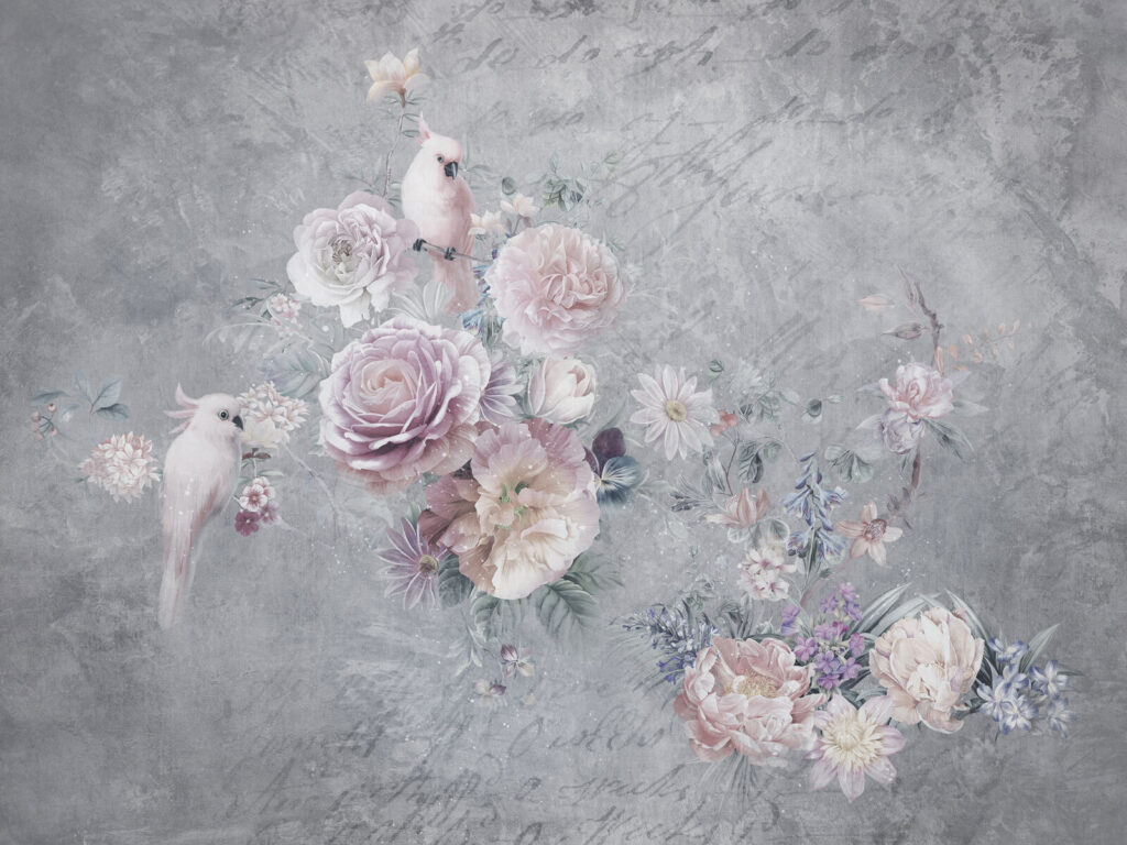 Cacatua tra le rose — design completo