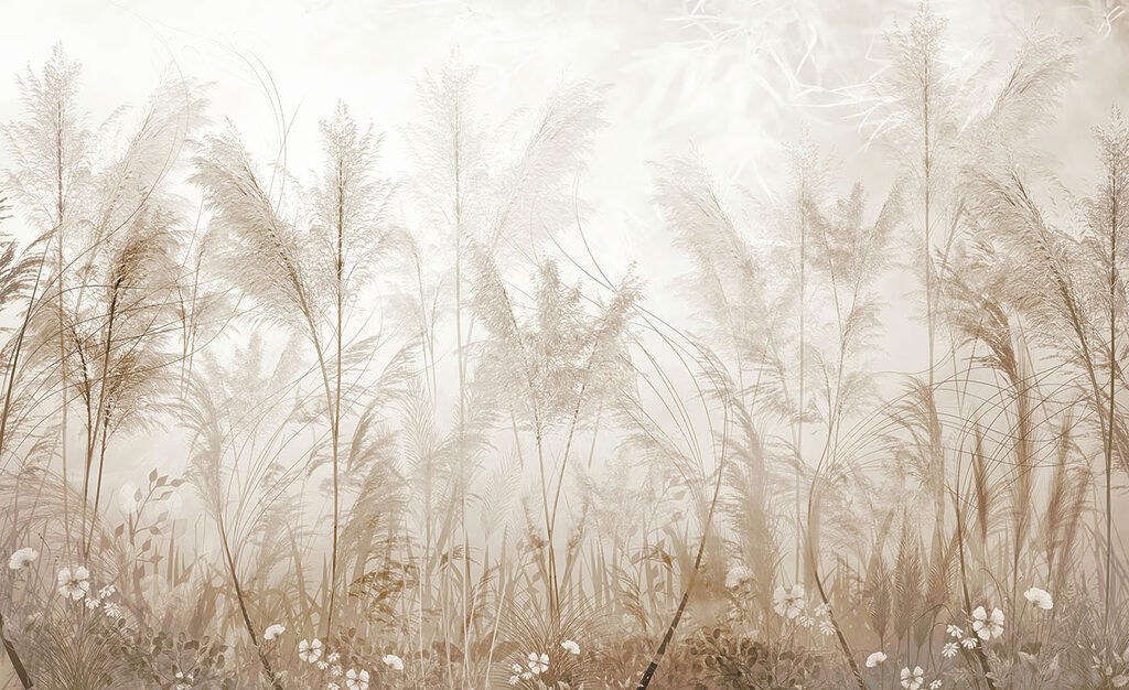 Erba piumata nella nebbia — design completo