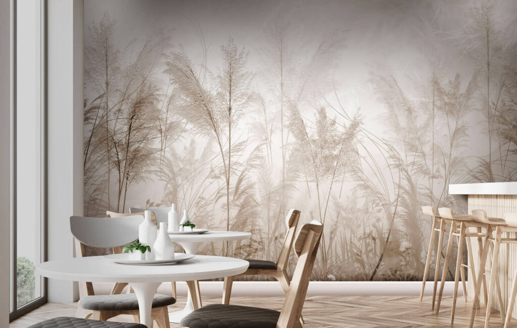 Erba piumata nella nebbia — ambiente 4