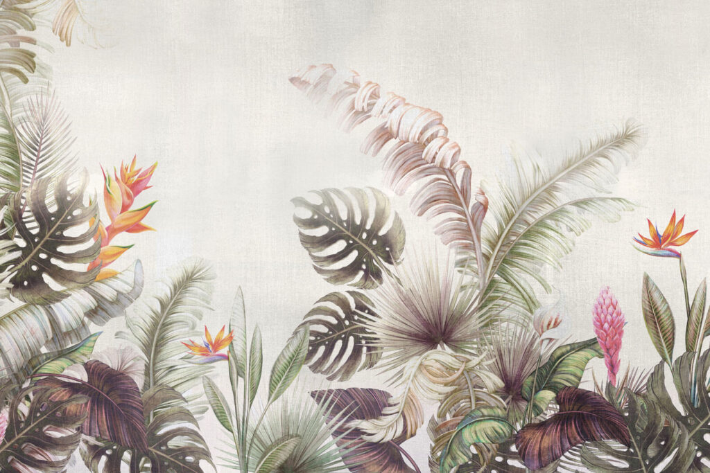 Fiori tropicali in basso — design completo