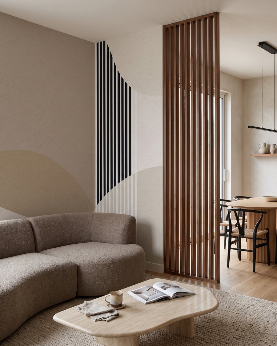 Strisce tra forme curve — ambiente 6