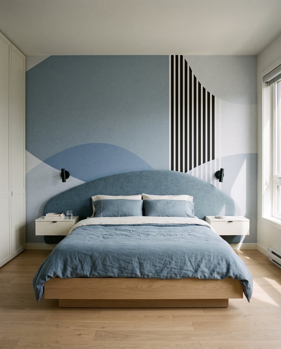 Strisce tra forme curve — ambiente 2
