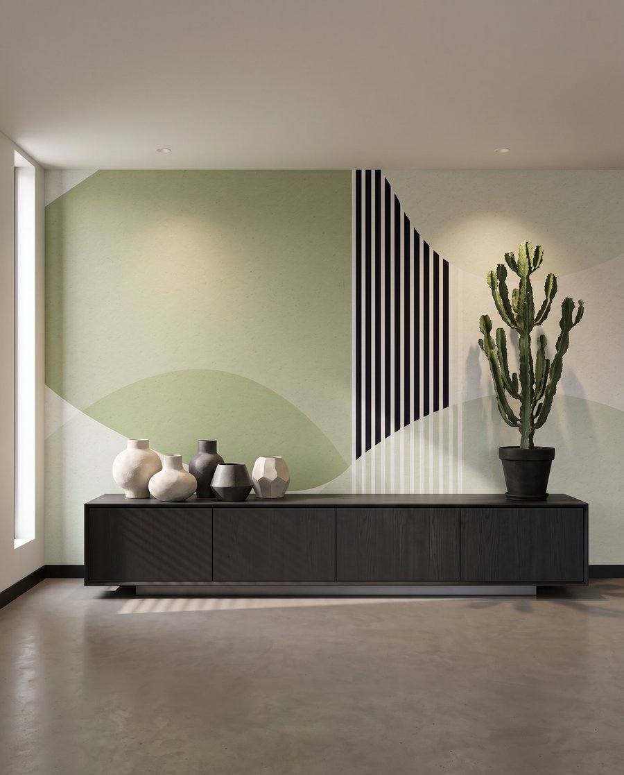 Strisce tra forme curve — ambiente 4