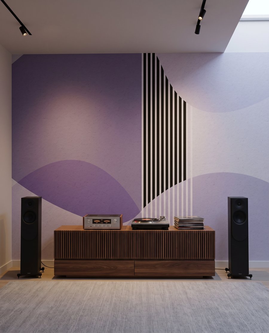 Strisce tra forme curve — ambiente 4