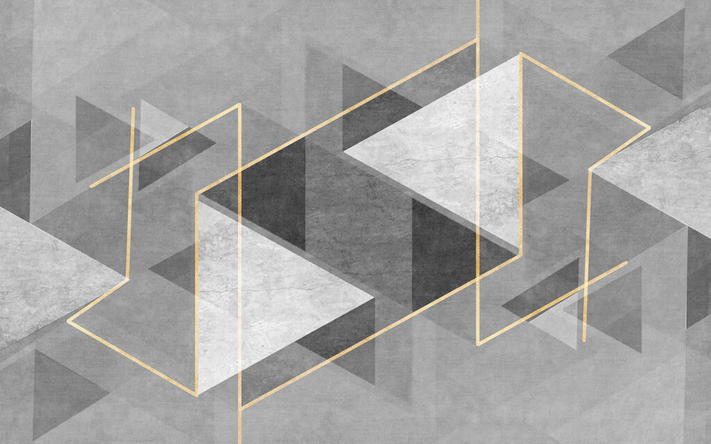 Triangoli grigi in profondità — design completo