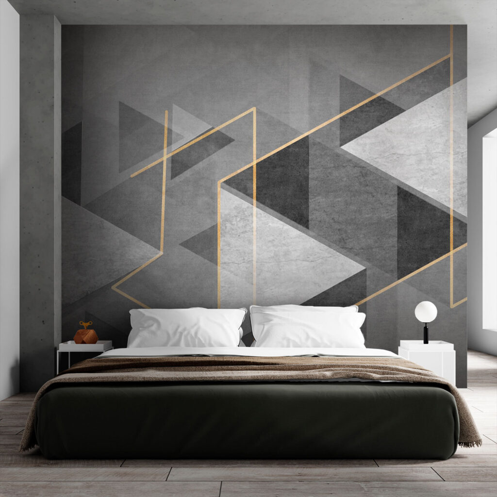 Triangoli grigi in profondità in un ambiente