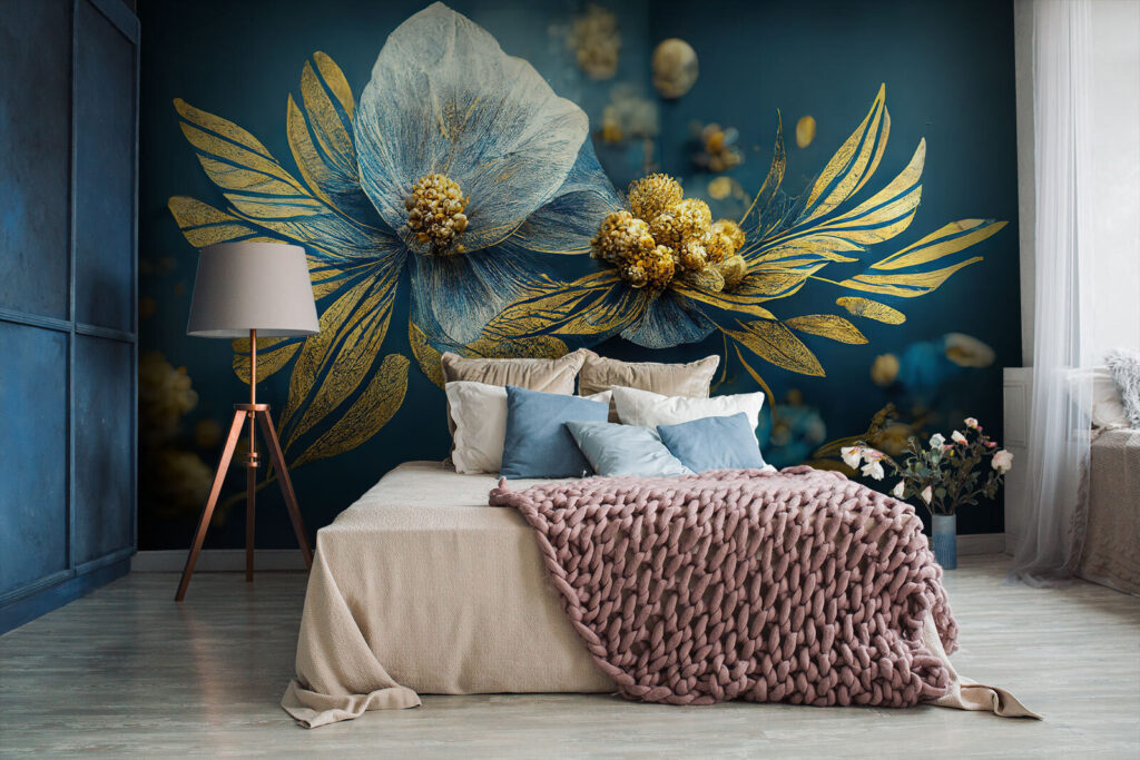 Fiore azzurro e oro — ambiente 1