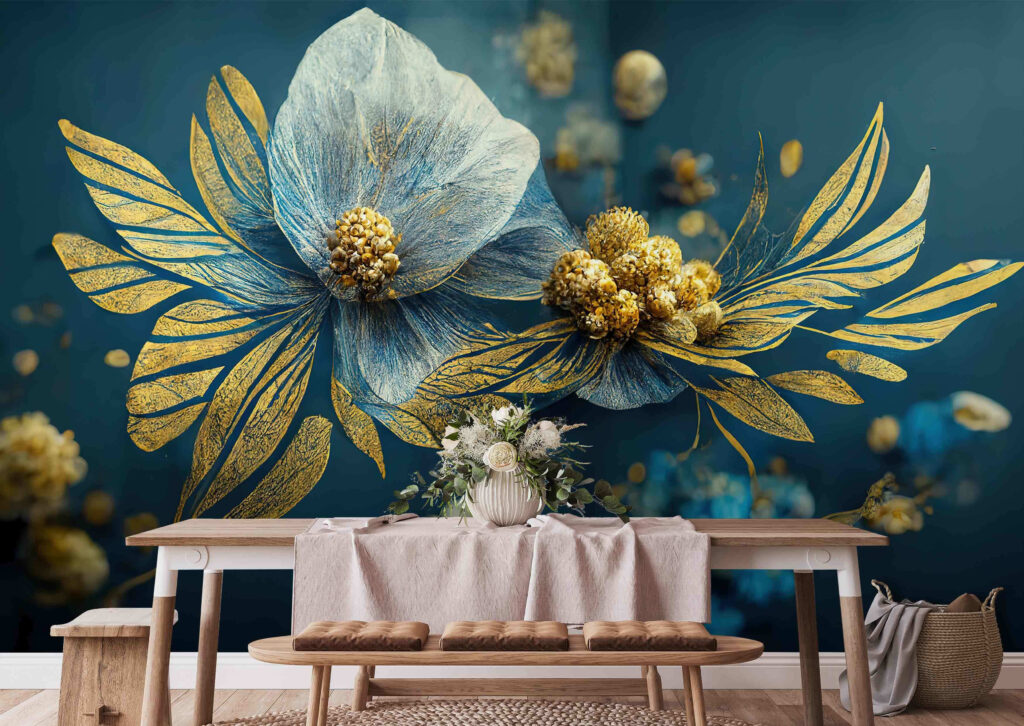 Fiore azzurro e oro — ambiente 2