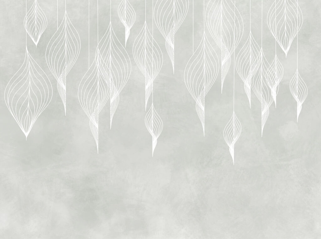 Contorni di foglie bianche — design completo