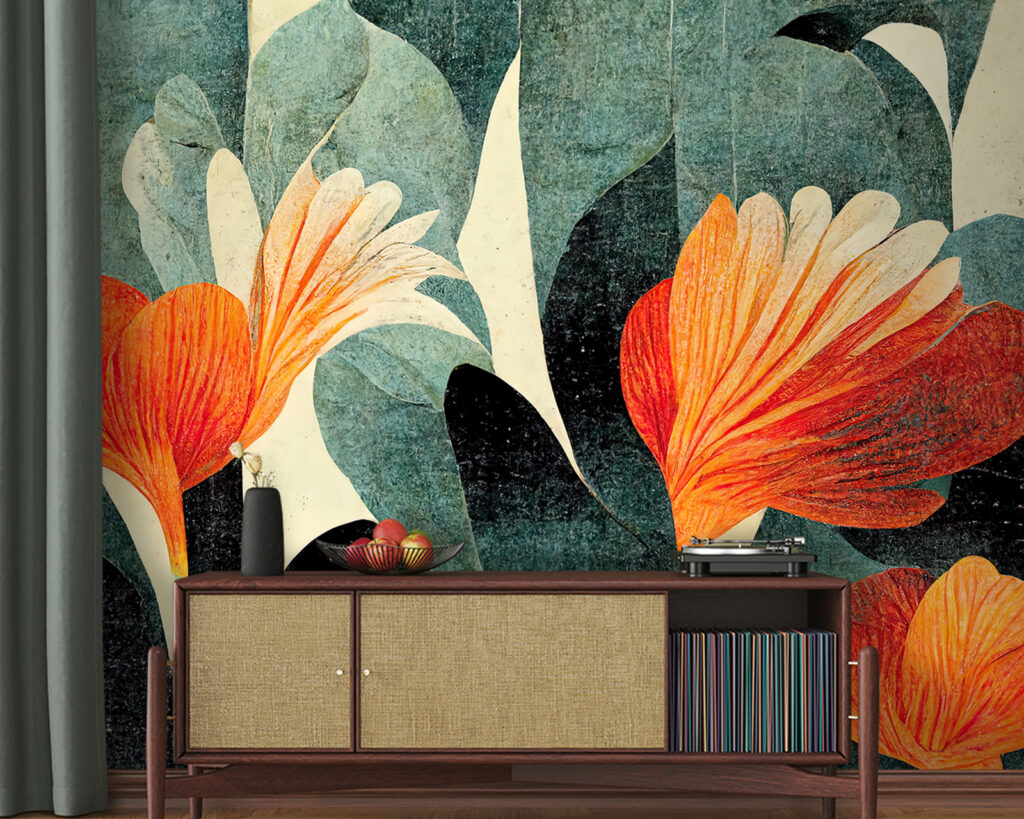 Fiori arancio e foglie — ambiente 1