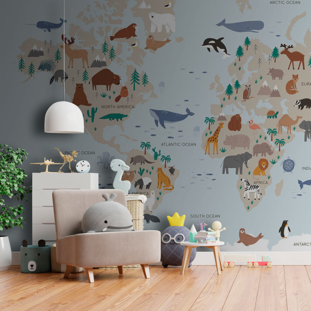 Mappa del mondo azzurra — ambiente 1