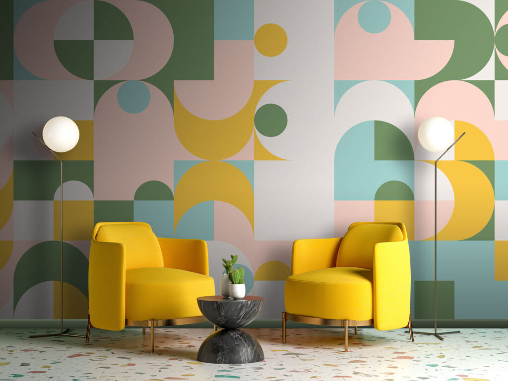 Forme pastello ripetute — ambiente 1