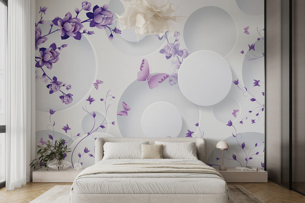 Fiori lilla tra cerchi — ambiente 4