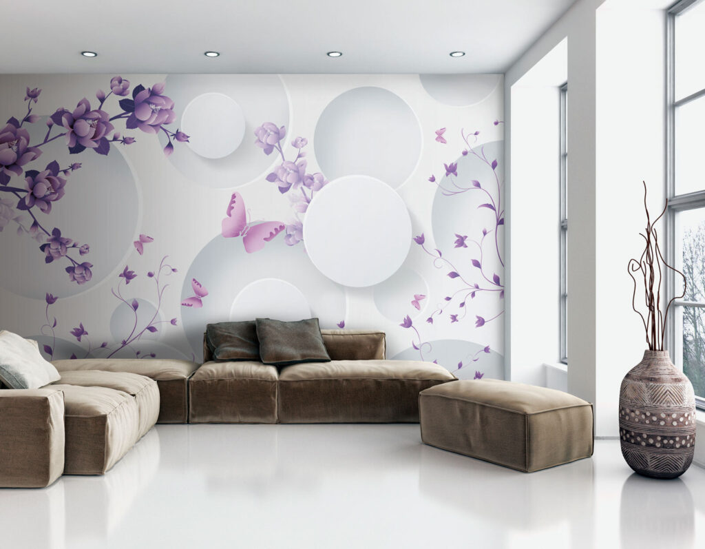 Fiori lilla tra cerchi — ambiente 2