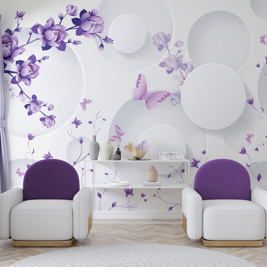 Fiori lilla tra cerchi — ambiente 5