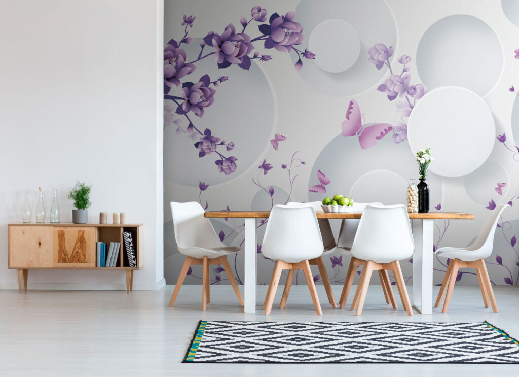 Fiori lilla tra cerchi — ambiente 3