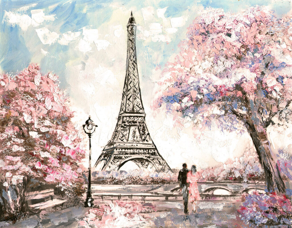Torre Eiffel sul sentiero — design completo