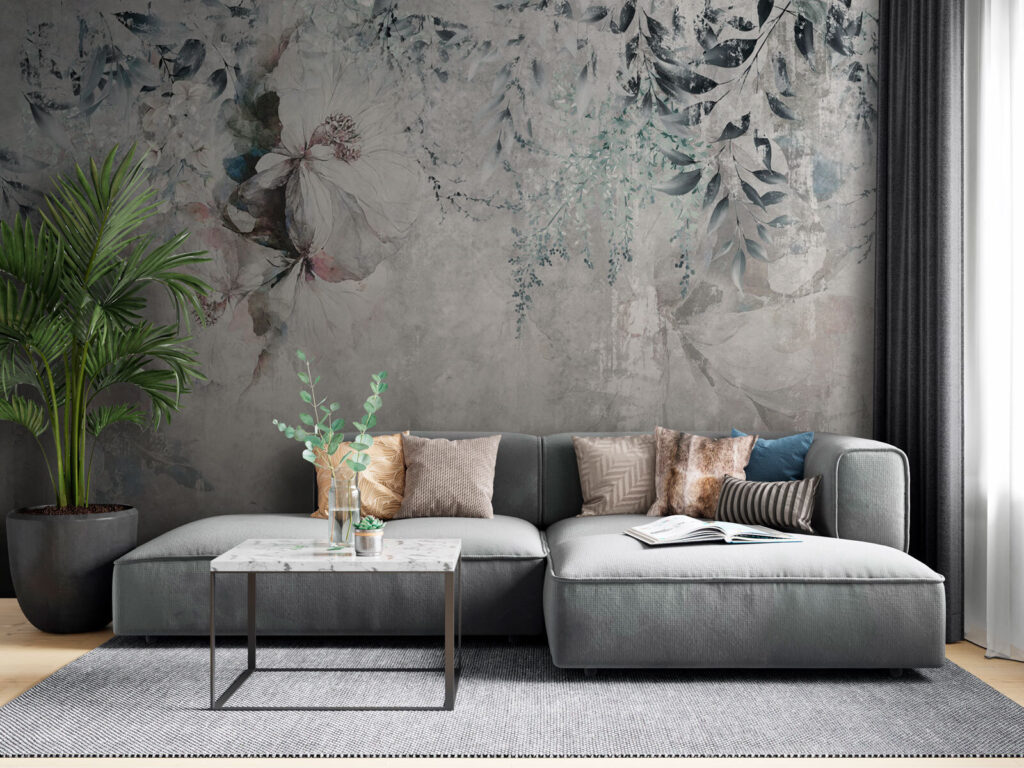 Fiori pendenti su grigio — ambiente 1
