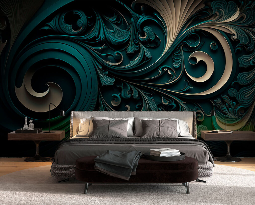 Ricci decorativi dorati — ambiente 2