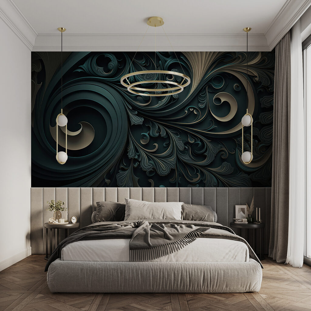 Ricci decorativi dorati — ambiente 5